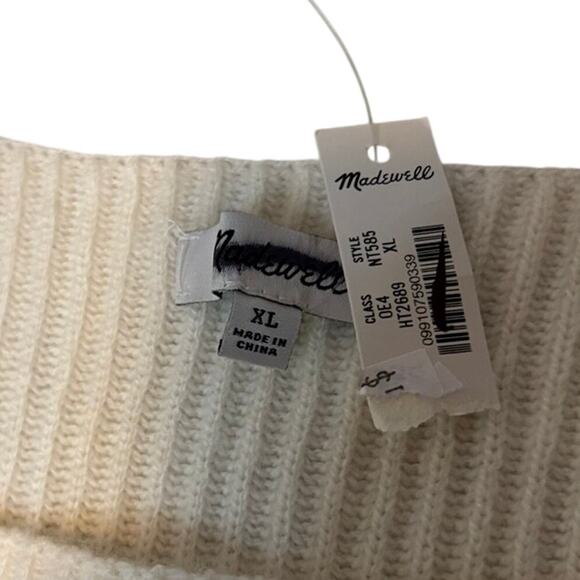 Madewell Wool Cashmere Square Neck Ribbed Pullover Sweater XL NWT - Picture 8 of 9